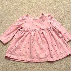 Little Me long sleeve top with silver hearts. 12 month